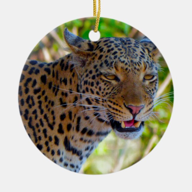 Adorno De Cerámica Leopardo Manchado (Frente)