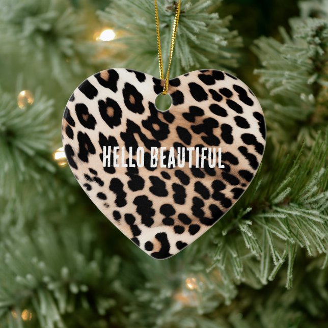 Adorno De Cerámica Leopardo negro crema (Árbol)