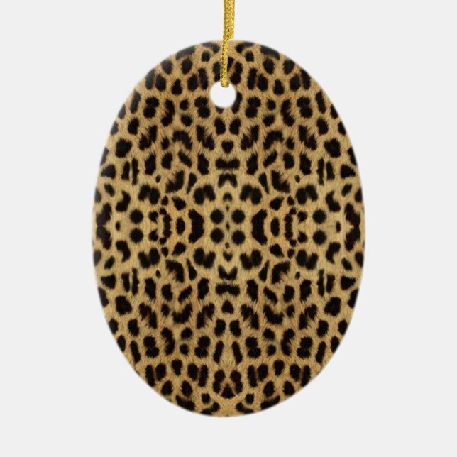 Adorno De Cerámica Leopardo print Oval Ornament (Frente)
