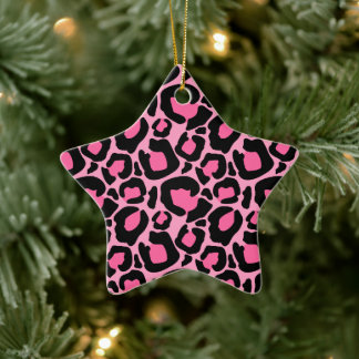 Adorno De Cerámica Leopardo rosa
