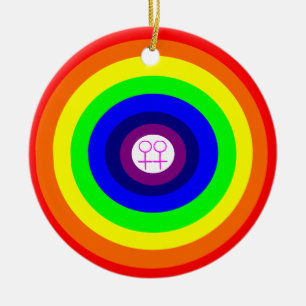 Adorno De Cerámica Lesbianas rodean al Pendor Arcoiris