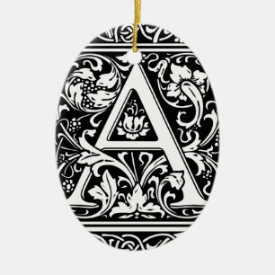 Adorno De Cerámica Letra A Monograma Medieval Art Nouveau