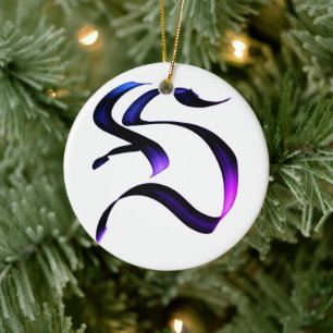 Adorno De Cerámica Letra artística elegante caligrafía monográfica "S