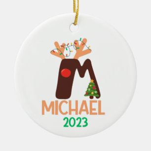 Adorno De Cerámica Letra grande, nombre y fecha personalizada