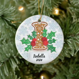 Adorno De Cerámica Letra I Nombre Personalizado Navidad