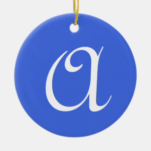 Adorno De Cerámica Letra inicial azul real   Elegante de moda