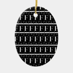 Adorno De Cerámica Letra inicial del monograma F