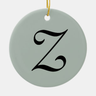 Adorno De Cerámica Letra inicial griega ash   Elegante de moda