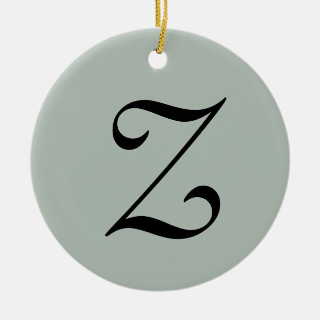 Adorno De Cerámica Letra inicial griega ash | Elegante de moda (Frente)