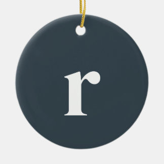 Adorno De Cerámica Letra inicial gris carbón | Minimalista de moda