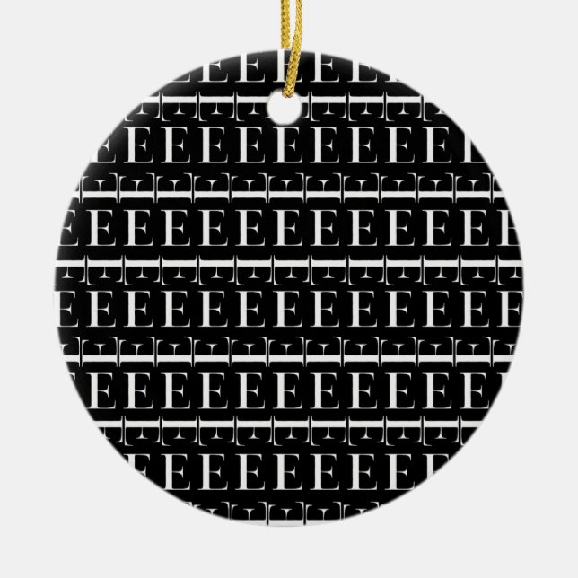 Adorno De Cerámica Letra inicial monograma E (Frente)