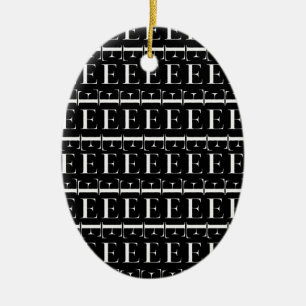 Adorno De Cerámica Letra inicial monograma E