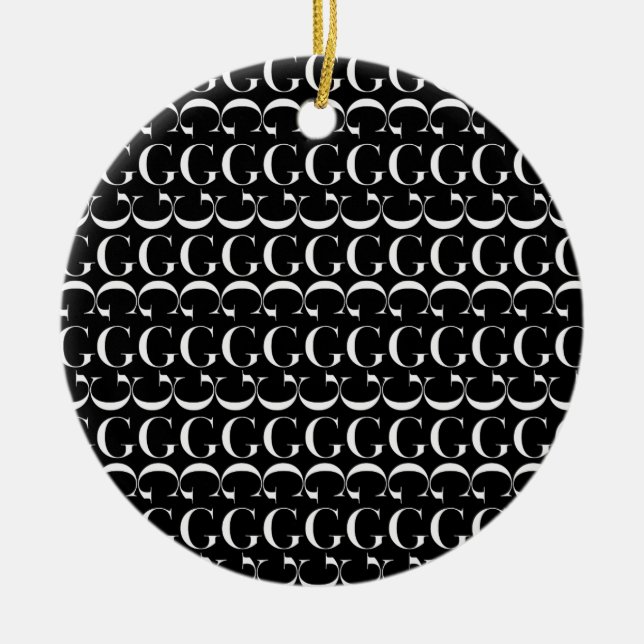 Adorno De Cerámica Letra inicial monograma G (Frente)