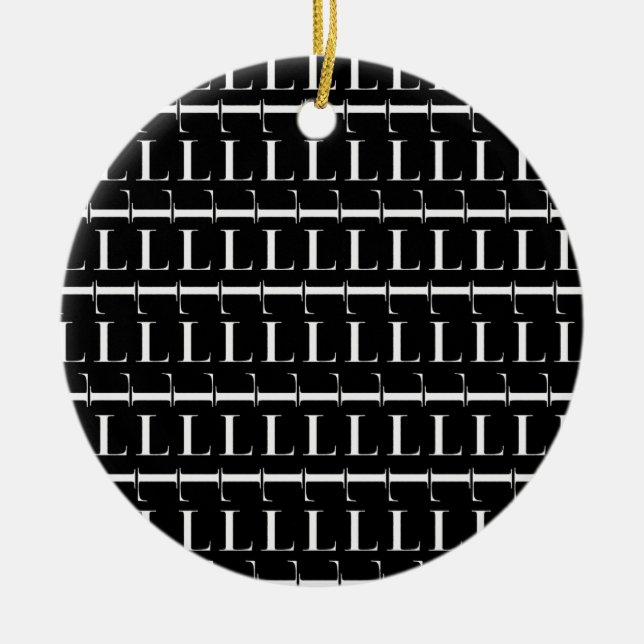 Adorno De Cerámica Letra inicial monograma L (Frente)