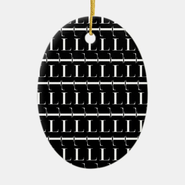 Adorno De Cerámica Letra inicial monograma L (Frente)