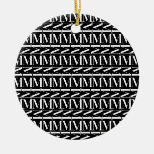 Adorno De Cerámica Letra monográfica inicial M