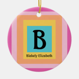 Adorno De Cerámica Letra monográfica ligera y colorida nombre diversi