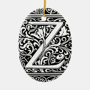 Adorno De Cerámica Letra Z Monograma medieval Art Nouveau