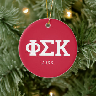 Adorno De Cerámica Letras de Phi Sigma Kappa