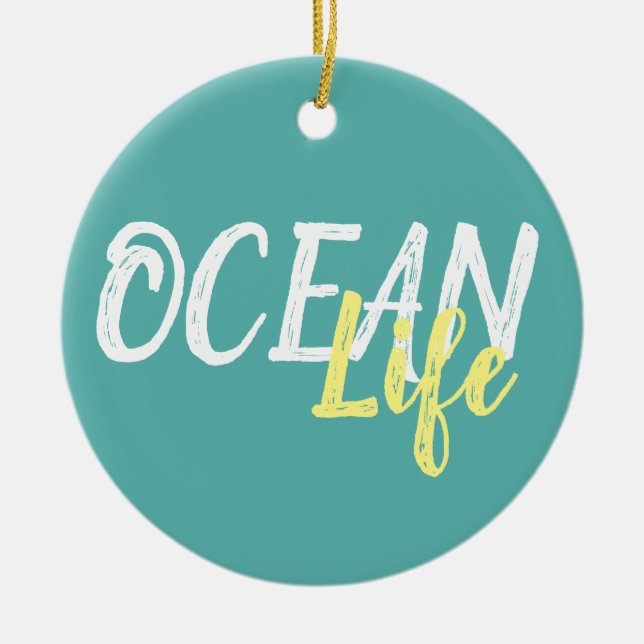 Adorno De Cerámica letras náuticas OCEAN LIFE | (Frente)