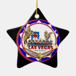 Adorno De Cerámica Letrero de bienvenida a Las Vegas Ficha de póquer 