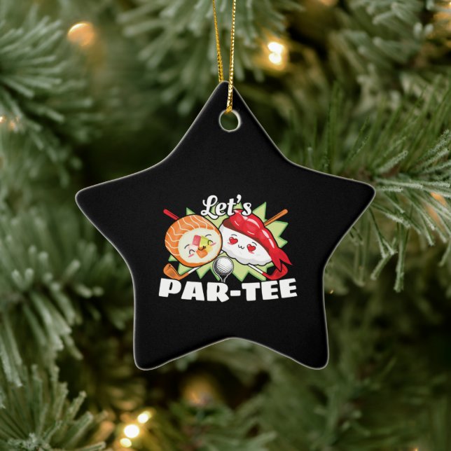 Adorno De Cerámica Lets Par Tee Golf Pun - Fiesta de golf (Árbol)