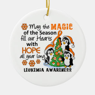Adorno De Cerámica Leucemia de los pingüinos del navidad