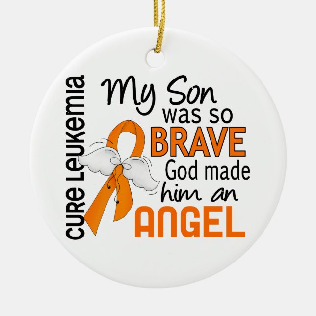 Adorno De Cerámica Leucemia del hijo del ángel 2 (Frente)