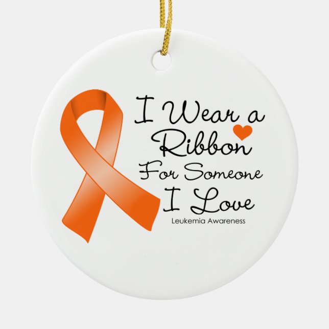 Adorno De Cerámica Leukemia Ribbon Alguien Que Me Ama (Frente)