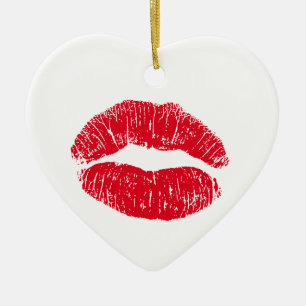 Adorno De Cerámica Levantamientos de besos rojos