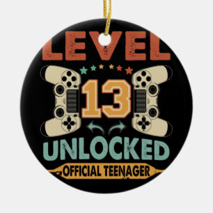 Adorno De Cerámica Level 13 Unlocked Official Teenager 13th Birthday