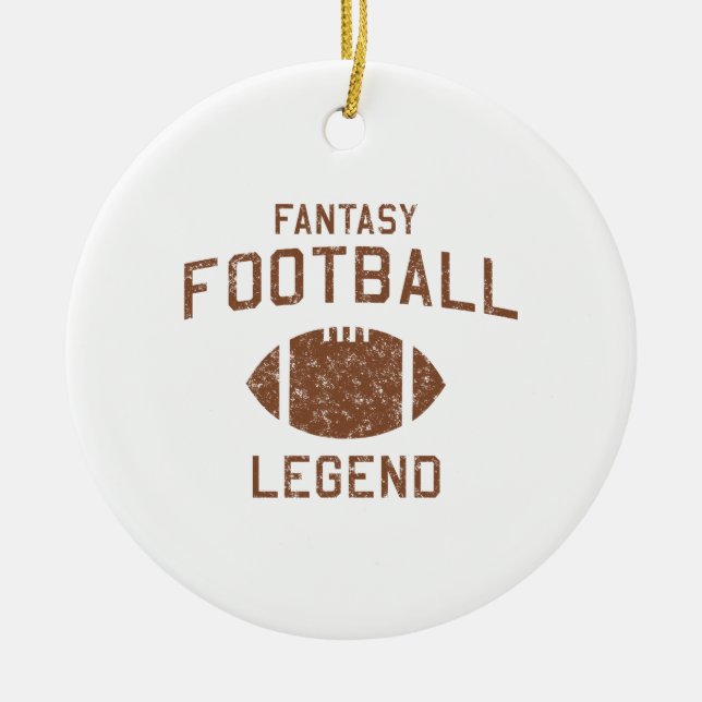 Adorno De Cerámica Leyenda del fútbol de la fantasía (Frente)
