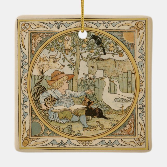 Adorno De Cerámica Leyendo diversión (Reverso)