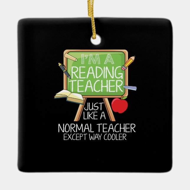 Adorno De Cerámica Leyendo profesor (Anverso)