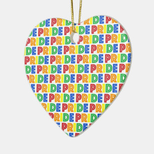 Adorno De Cerámica LGBT Gay Pride Month Celebration Rainbow Letters