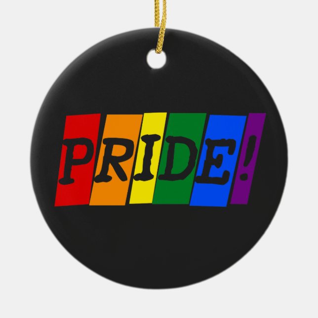 Adorno De Cerámica LGBT rainbow pride Ceramic Ornament (Frente)