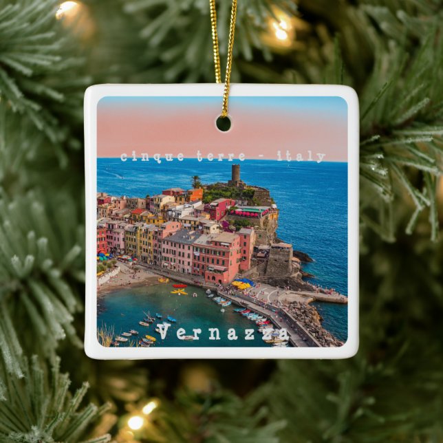 Adorno De Cerámica LGR002 VERNAZZA, Cinque Terre, Italia, (Árbol)