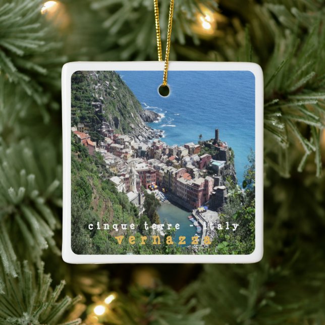 Adorno De Cerámica LGR007 VERNAZZA, Cinque Terre, Italia, (Árbol)
