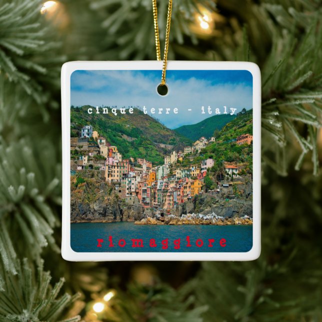 Adorno De Cerámica LGR010 RIOMAGGIORE, Cinque Terre, Italia, (Árbol)