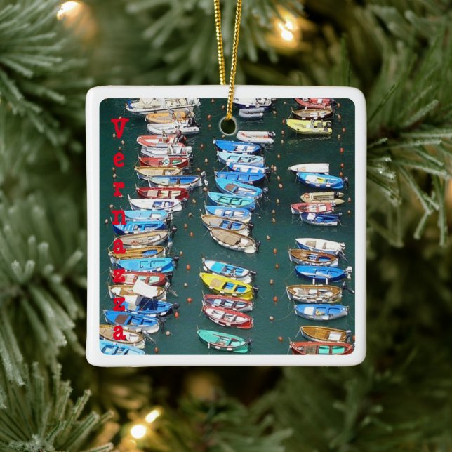 Adorno De Cerámica LGR016 VERNAZZA, puerto, Cinque Terre, (Árbol)