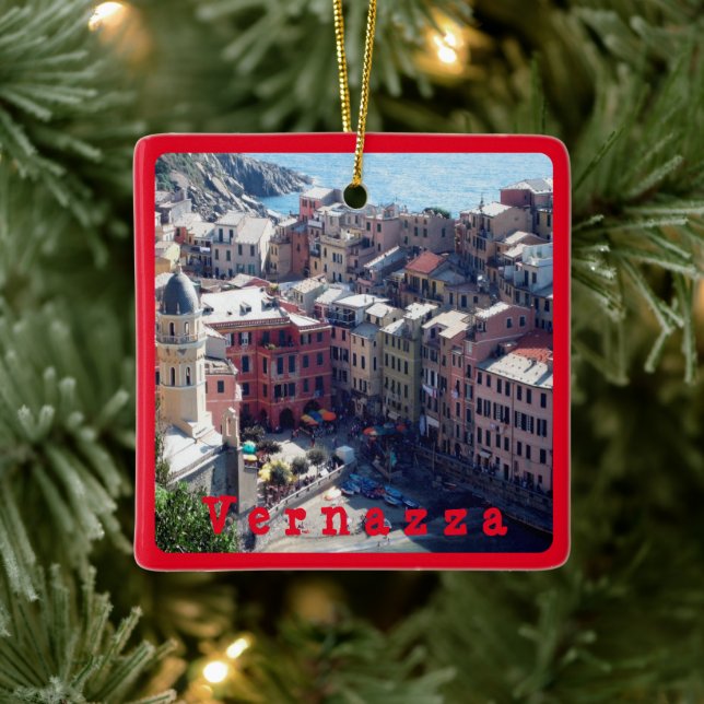 Adorno De Cerámica LGR026 VERNAZZA - Cinque Terre - Italia, (Árbol)