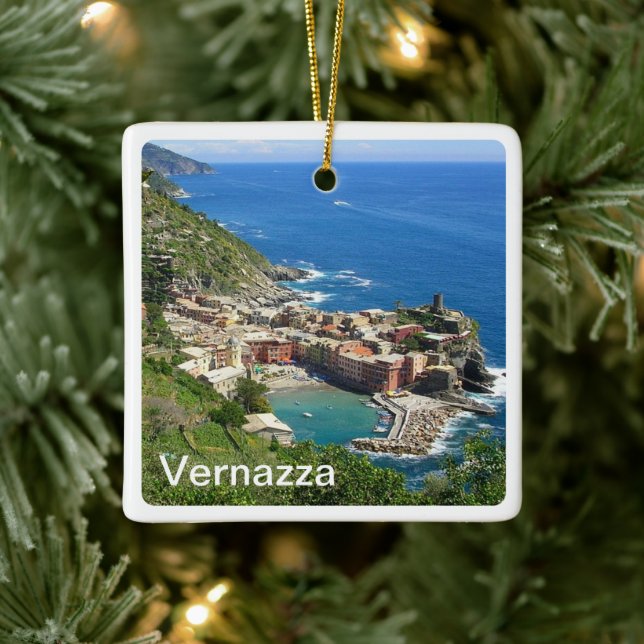 Adorno De Cerámica LGR031 VERNAZZA - Cinque Terre - Italia, (Árbol)