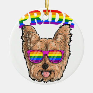 Adorno De Cerámica LGTB Yorkshire Terrier Yorkie Dog Gay Prige Rainbo