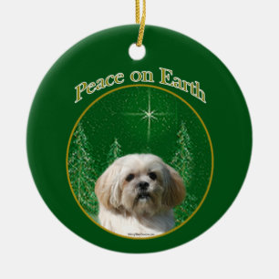 Adorno De Cerámica Lhasa Apso Peace