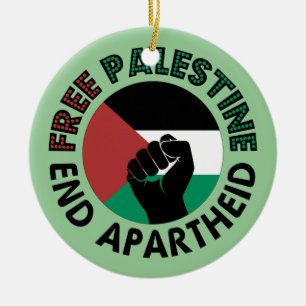 Adorno De Cerámica Liberen a Palestina Fin al Apartheid Bandera de Pa