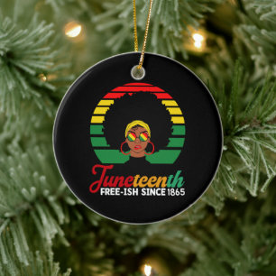 Adorno De Cerámica Libertad Negra Gratis desde 1865 Juneteenth