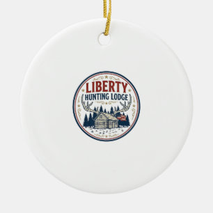 Adorno De Cerámica Liberty Hunting Lodge Patriótico Patriótico Caza