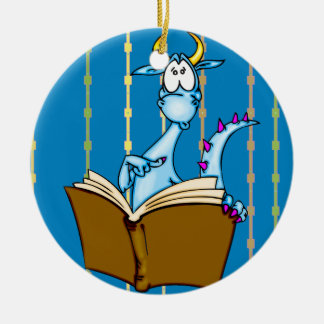Adorno De Cerámica Libro de lectura de dragones