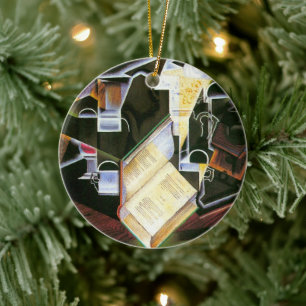 Adorno De Cerámica Libro, pipa y gafas, Juan Gris, Cubismo antiguo