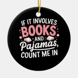 Adorno De Cerámica Libro y pijama divertido amante de los libros lect